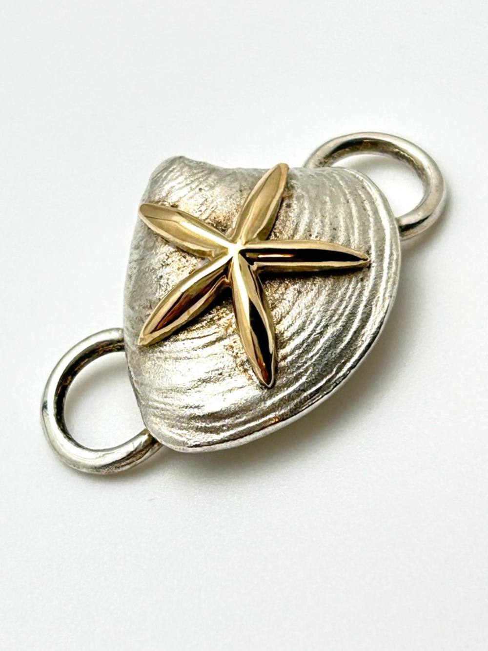 Lestage Convertible Sterling Clam and 14K Gold Starfish Bracelet Clasp